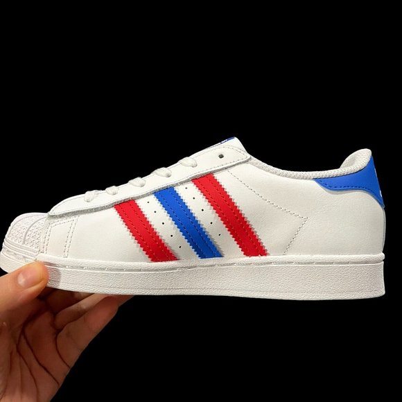 adidas Originals Superstar Boys Casual Sneaker Size 3 White Multi Lace Up - Picture 7 of 16
